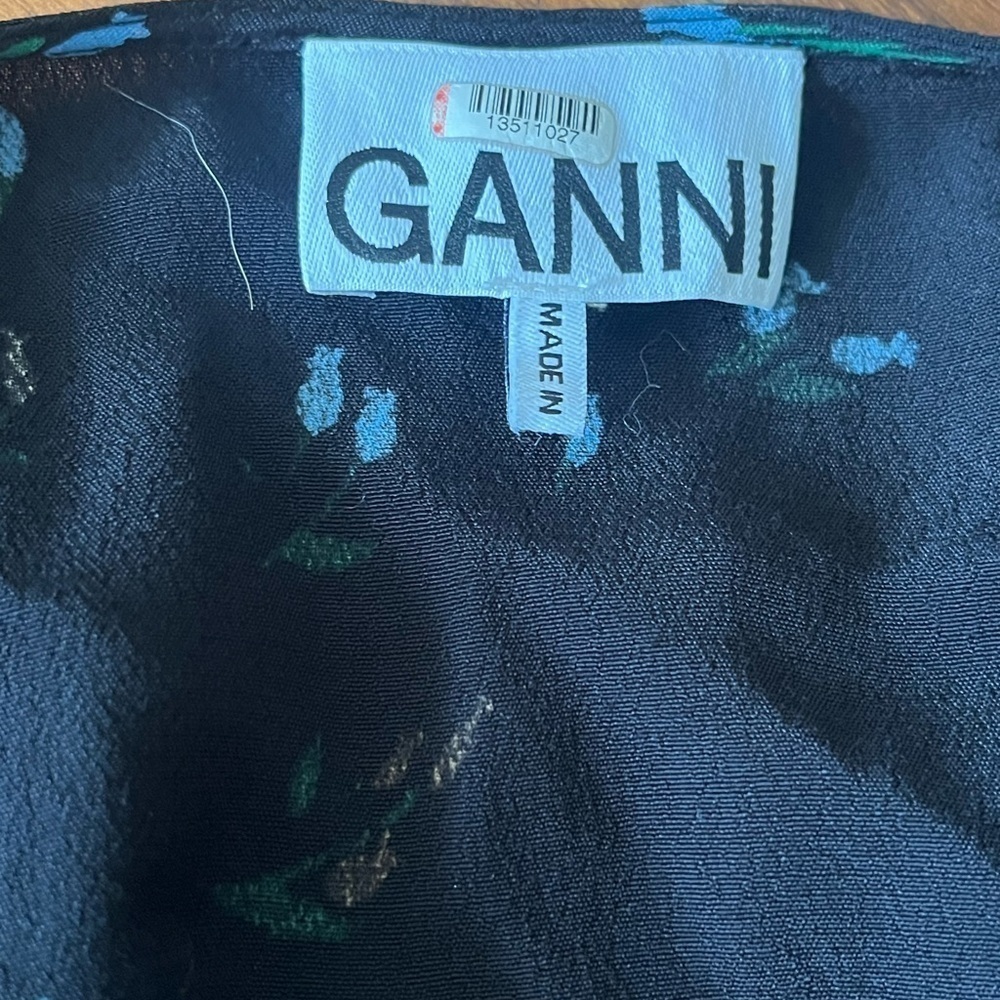 GANNI Floral-Print Crepe midi wrap dress size 4 / 36 - Picture 8 of 9